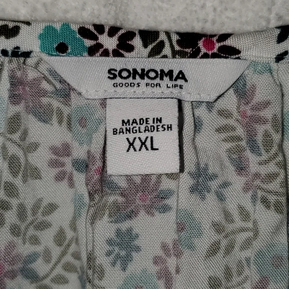 Sonoma XXL floral shirt top blouse NWOT - Picture 6 of 9
